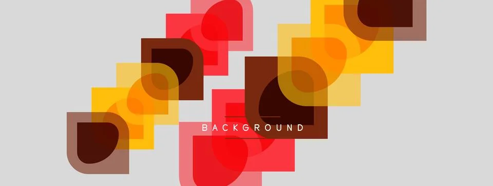 Abstract geometric shapes overlap, creating vibrant color blocks. Background Stock Illustration
