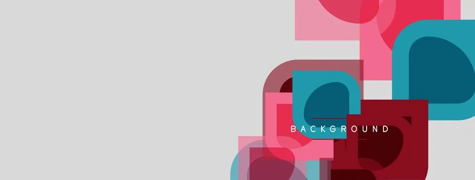 Abstract geometric shapes overlap, creating dynamic composition. Pink, red,.. Illustrazione stock