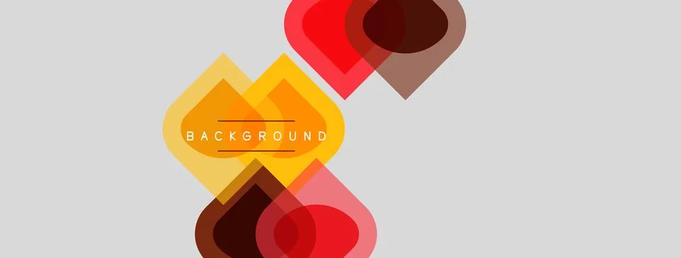 Abstract geometric shapes overlap, creating dynamic visual effect. Warm color 스톡 일러스트