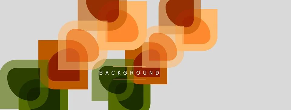 Abstract geometric shapes overlap, creating layered visual effect. Warm tones イラスト素材