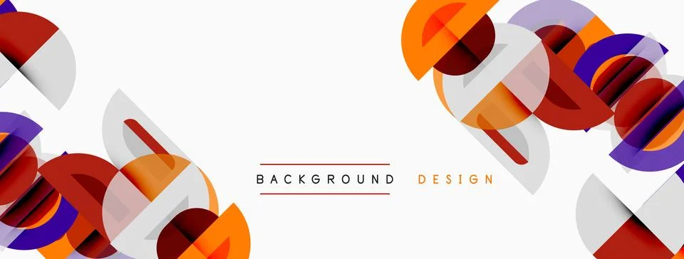 Abstract geometric shapes overlap, creating dynamic visual effect. Orange, イラスト素材