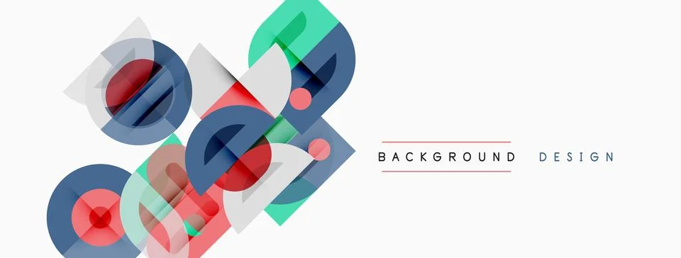Abstract geometric shapes overlap, creating dynamic visual effect. Colors イラスト素材