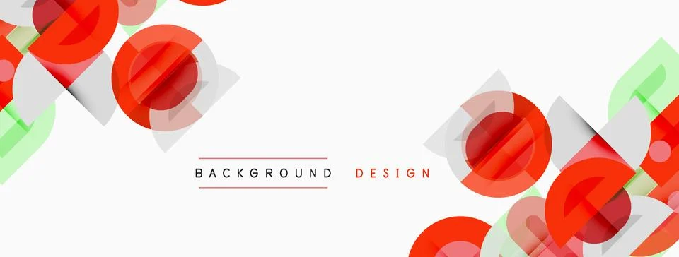 Abstract geometric shapes overlap, creating dynamic visual effect. Red, green イラスト素材