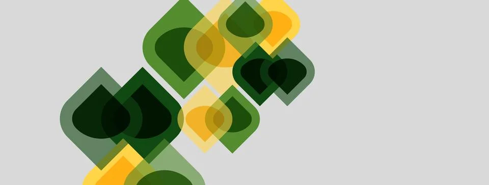 Abstract geometric shapes overlap, creating layered visual effect. Colors Illustrazione stock