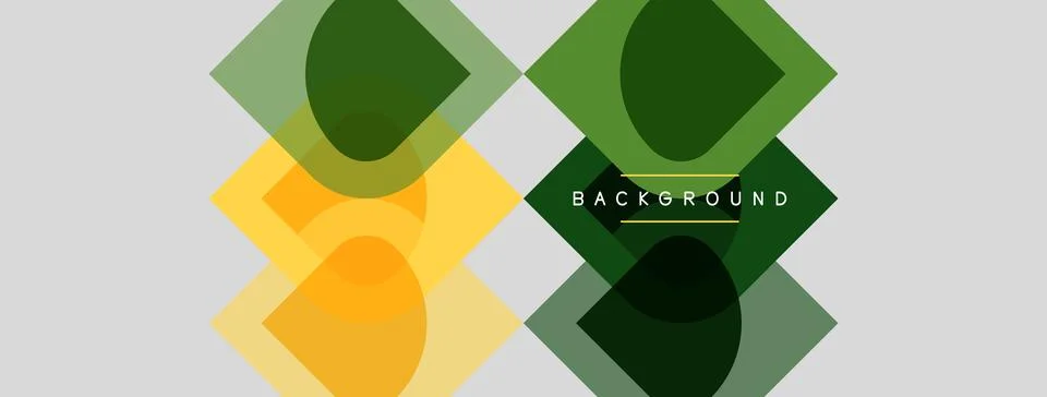 Abstract geometric shapes overlap, creating layered visual effect. Colors Illustrazione stock