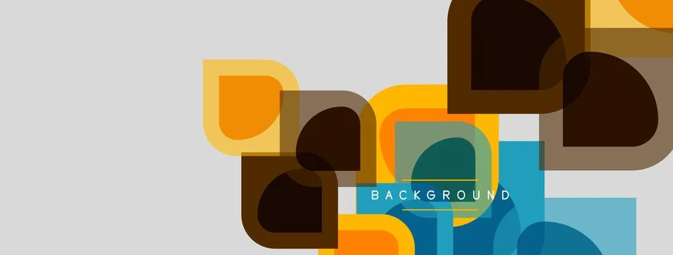 Abstract geometric shapes overlap, creating layered visual effect. Warm, cool イラスト素材