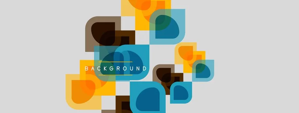 Abstract geometric shapes overlap, creating vibrant color blocks. Background Illustrazione stock