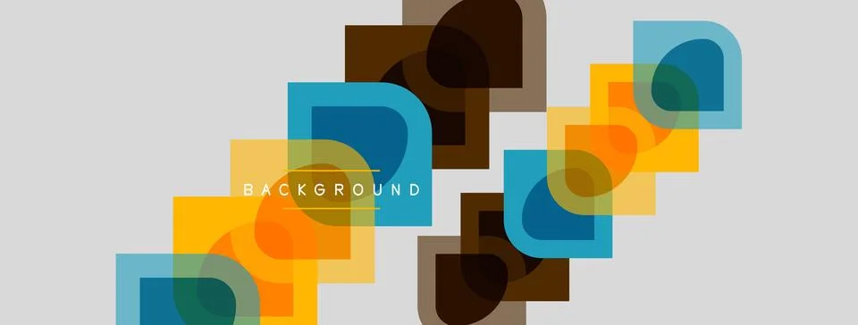 Abstract geometric shapes overlap, creating vibrant color blocks. Background 库存插图