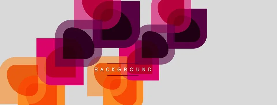 Abstract geometric shapes overlap, creating vibrant layered effect. Orange,.. Stockillustratie