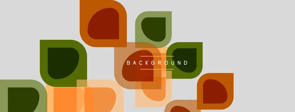 Abstract geometric shapes overlap, creating warm color palette. Background Illustrazione stock