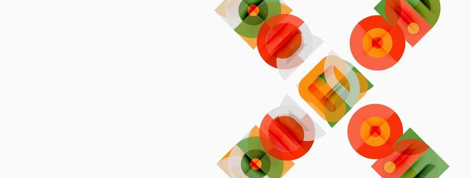 Abstract geometric shapes overlap, creating colorful patterns. Rectangles, Stock Illustration