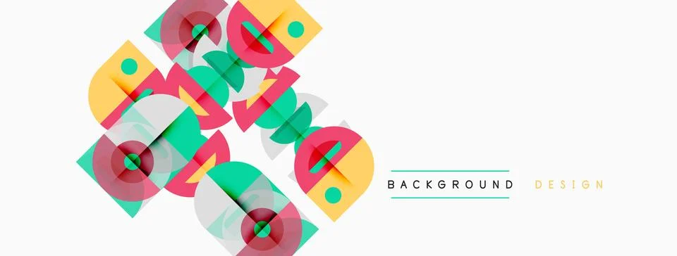 Abstract geometric shapes overlap, creating vibrant visual texture. Backgroun Stockillustratie