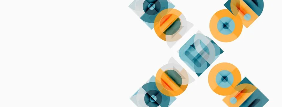 Abstract geometric shapes overlap, creating dynamic visual texture. Blue, o.. Stock Illustration