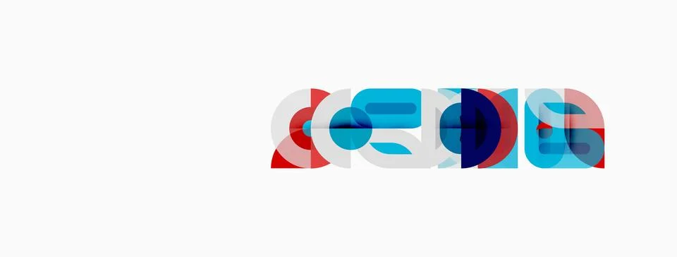 Abstract geometric shapes overlap, creating colorful design. Minimalist Illustrazione stock