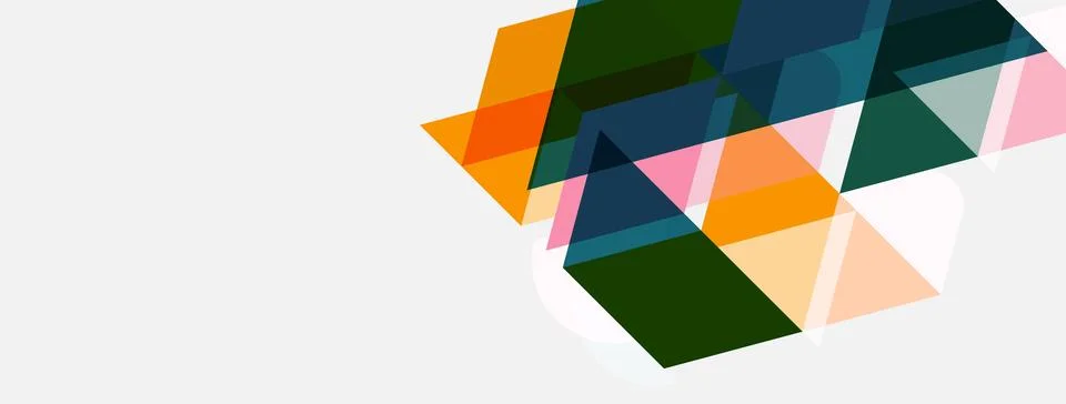 Abstract geometric shapes overlap, creating colorful triangles. Minimalist 스톡 일러스트
