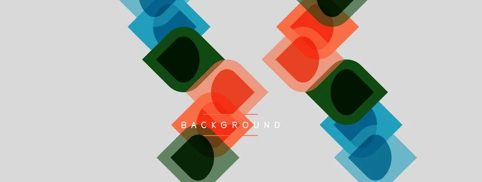 Abstract geometric shapes overlap, creating layered visual effect. Light gray Illustrazione stock