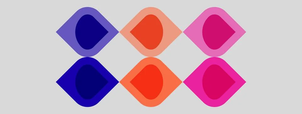 Abstract geometric shapes overlap, creating vibrant color patterns. Design Stock Illustration