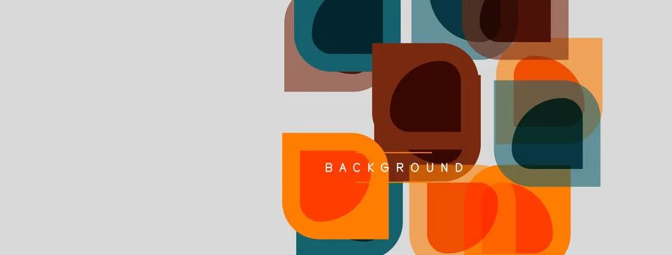 Abstract geometric shapes overlap, creating modern design. Orange, brown, tea Stock Illustration