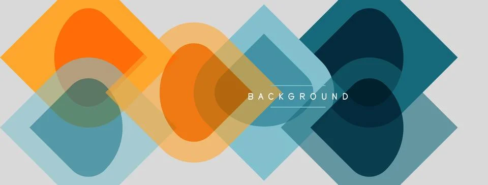 Abstract geometric shapes overlap, creating layered visual effect. Colors Illustrazione stock