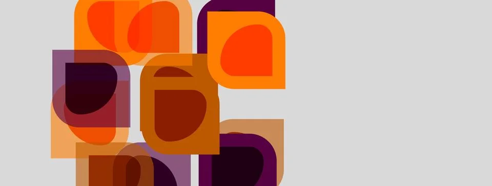 Abstract geometric shapes overlap, creating warm color palette. Composition 스톡 일러스트