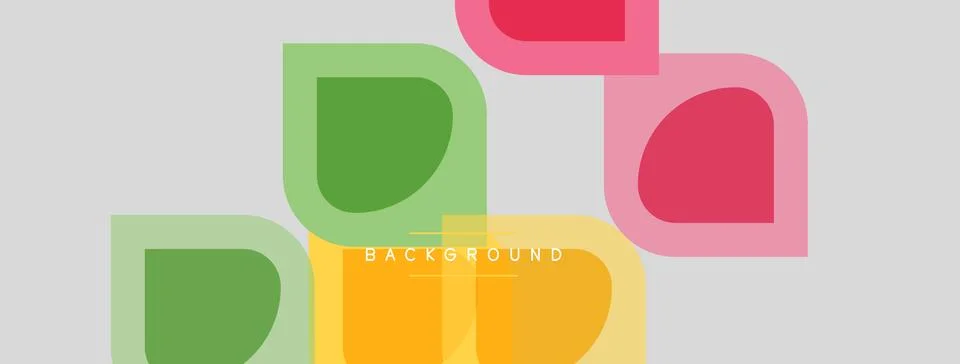 Abstract geometric shapes overlap, creating colorful background. Soft hues 스톡 일러스트