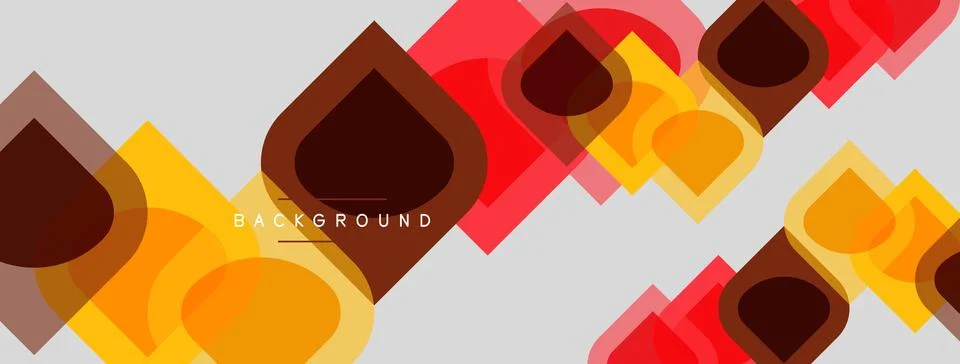 Abstract geometric shapes overlap, creating dynamic colorful background. Warm 스톡 일러스트
