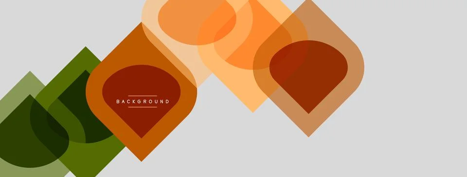 Abstract geometric shapes overlap, creating layered visual effect. Warm color イラスト素材