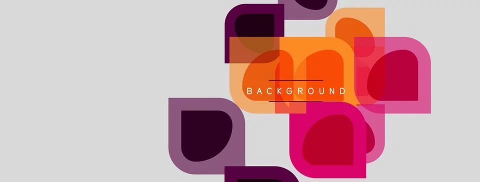 Abstract geometric shapes overlap, creating vibrant color composition. 스톡 일러스트
