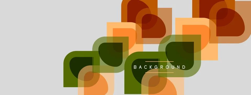 Abstract geometric shapes overlap, creating layered visual effect. Colors Illustrazione stock