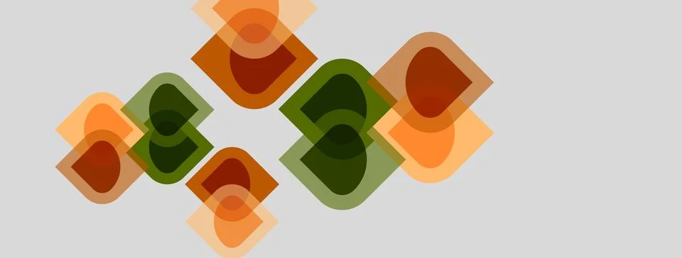 Abstract geometric shapes overlap, creating layered visual effect. Warm brown Illustrazione stock