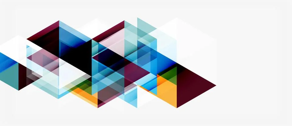 Abstract geometric shapes overlap, creating dynamic visual effect. Blue, pu.. イラスト素材