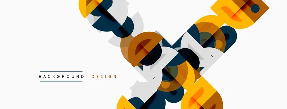 Abstract geometric shapes overlap, creating dynamic visual texture. Yellow,.. Stock Illustration
