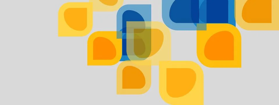 Abstract geometric shapes overlap, creating layered visual effect. Colors Illustrazione stock