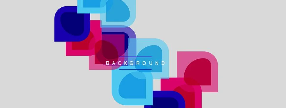 Abstract geometric shapes overlap, creating vibrant color blocks. Background 库存插图