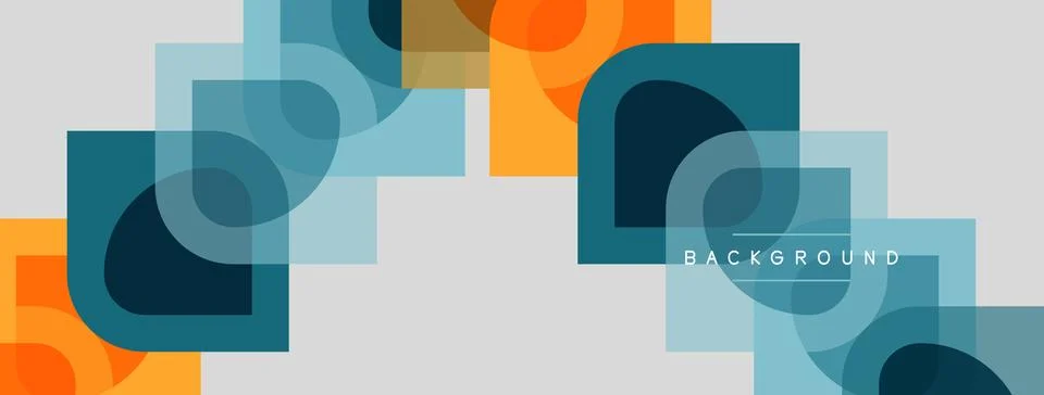 Abstract geometric shapes overlap, creating layered visual effect. Colors イラスト素材