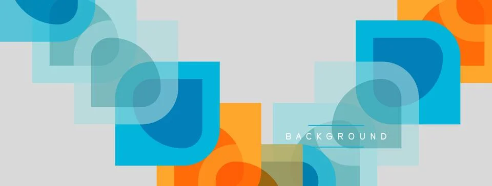 Abstract geometric shapes overlap, creating vibrant color blocks. Light Illustrazione stock