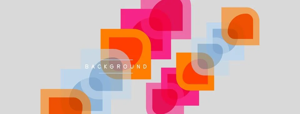 Abstract geometric shapes overlap, creating vibrant color blocks. Soft grad.. イラスト素材
