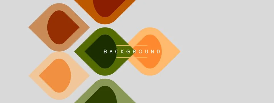 Abstract geometric shapes overlap, creating layered visual effect. Colors Illustrazione stock