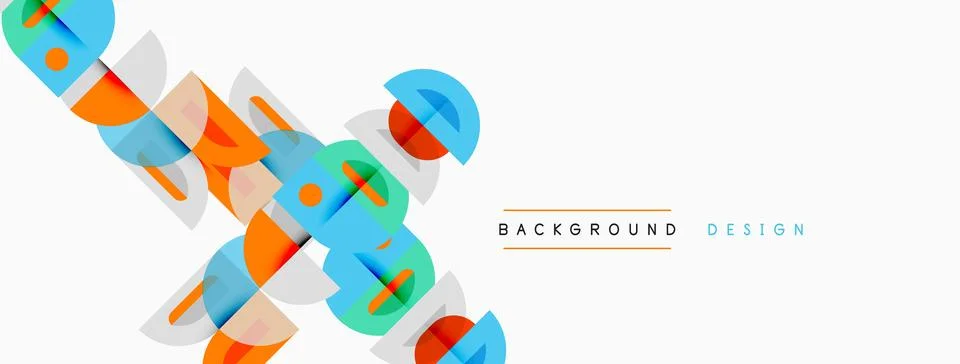 Abstract geometric shapes overlap, creating vibrant design. Light background Stock Illustration