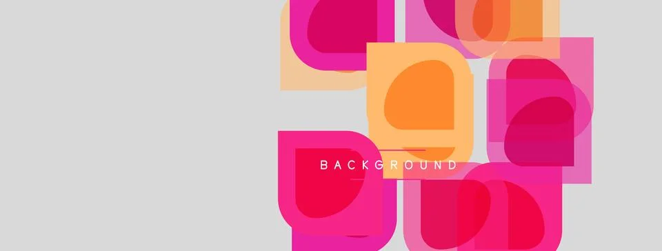 Abstract geometric shapes overlap, creating vibrant color blocks. Background  Illustrazione stock