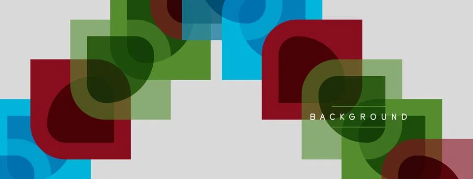 Abstract geometric shapes overlap, creating colorful background. Rectangles, 스톡 일러스트
