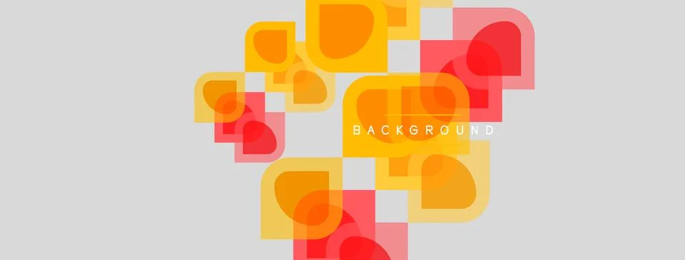 Abstract geometric shapes overlap, creating vibrant color blocks. Soft hues Illustrazione stock