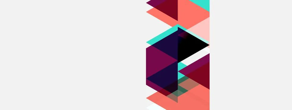 Abstract geometric shapes overlap, creating dynamic composition. Colors inclu イラスト素材