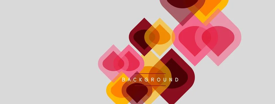 Abstract geometric shapes overlap, creating vibrant visual texture. Soft gray 스톡 일러스트