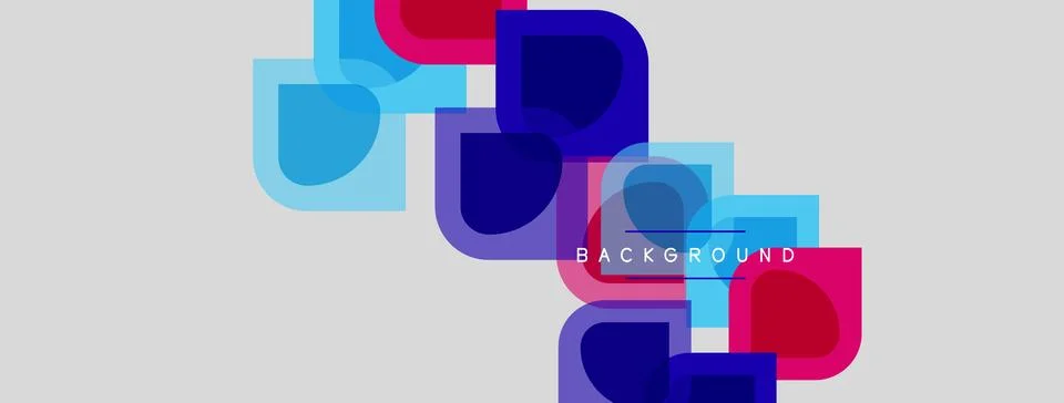 Abstract geometric shapes overlap, creating vibrant color blocks. Light gray 스톡 일러스트
