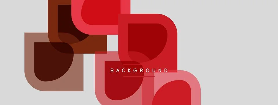 Abstract geometric shapes overlap, creating modern design. Red, brown hues 스톡 일러스트