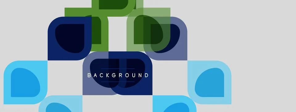 Abstract geometric shapes overlap, creating layered visual effect. Colors Illustrazione stock