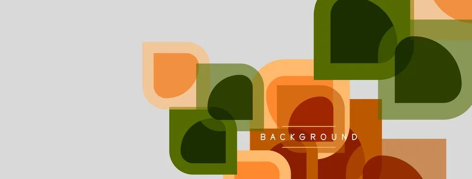 Abstract geometric shapes overlap, creating layered visual effect. Colors Illustrazione stock