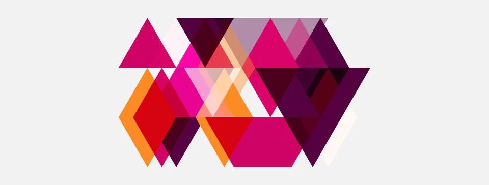 Abstract geometric shapes overlap, creating dynamic composition. Pink, orange 스톡 일러스트