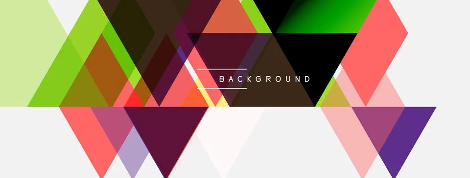 Abstract geometric shapes overlap, creating vibrant colorful background. Mode Stockillustratie